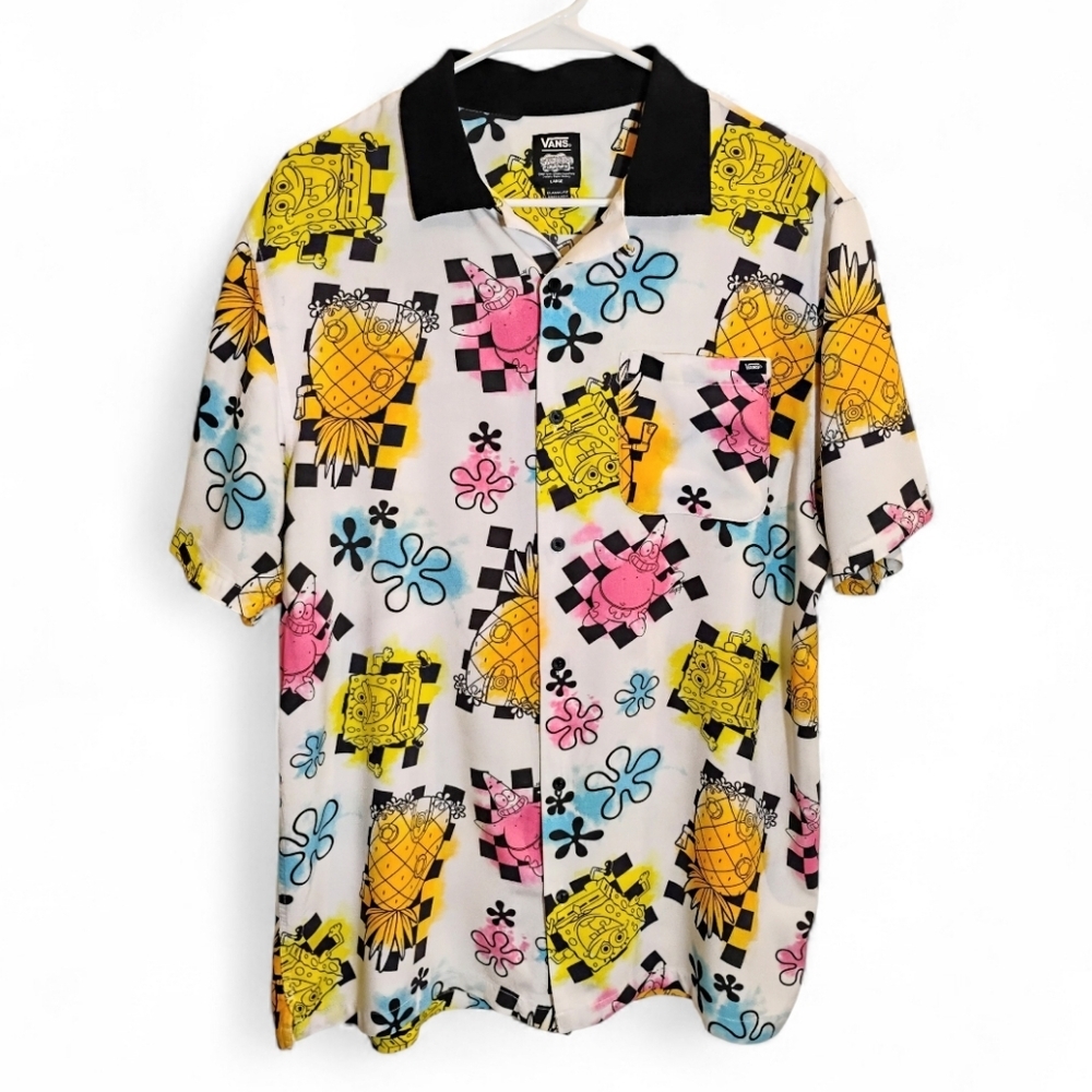 Vans SpongeBob SquarePants Colorful Graphic Novelty Shirt - Size Large
